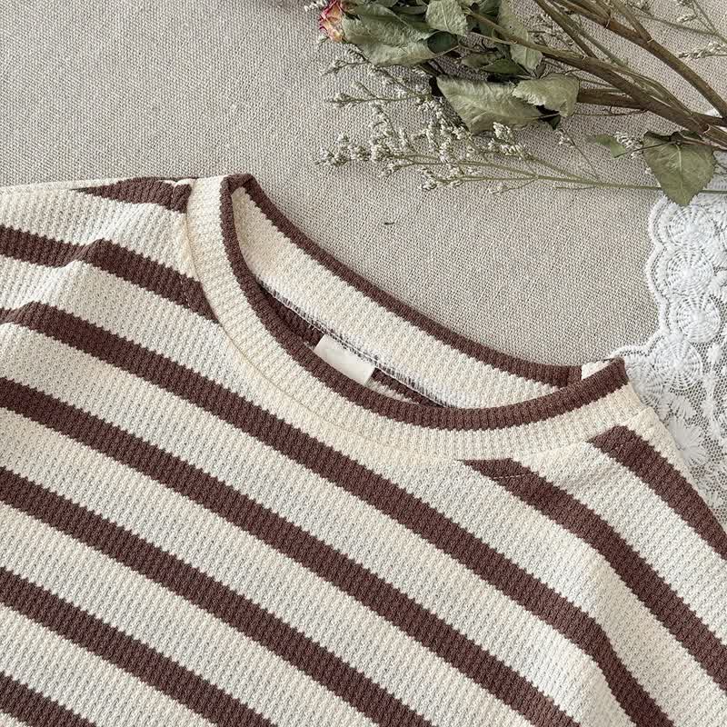 Baby Stripe Knitted Short-Sleeve Set - image 5