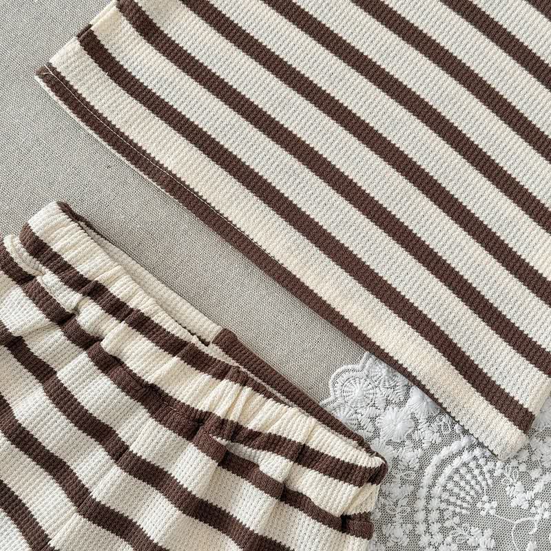 Baby Stripe Knitted Short-Sleeve Set - image 7