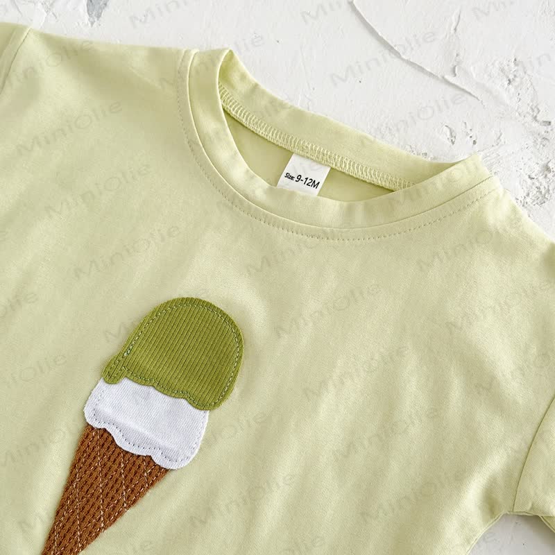 Baby Ice Cream Solid Color Short-Sleeve Set - image 5