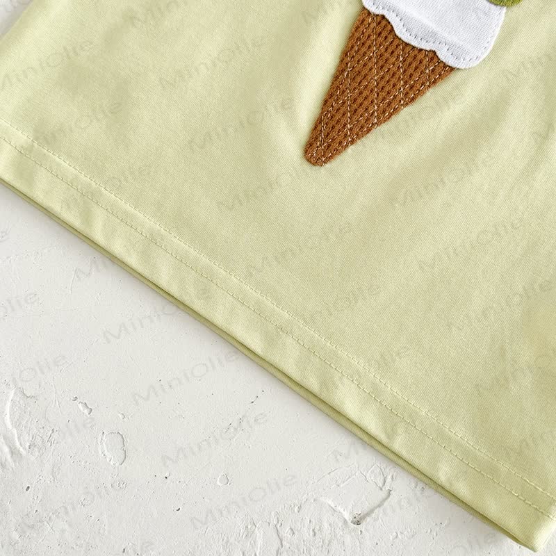 Baby Ice Cream Solid Color Short-Sleeve Set - image 6