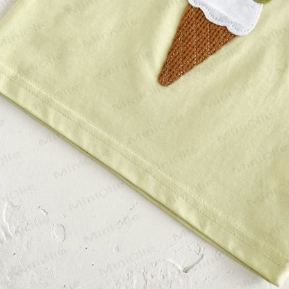 Baby Ice Cream Solid Color Short-Sleeve Set - image 6