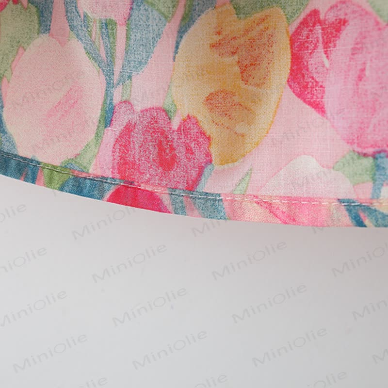 Baby Toddler Girl Tulip Print Tiered Summer Dress with Hat - image 7