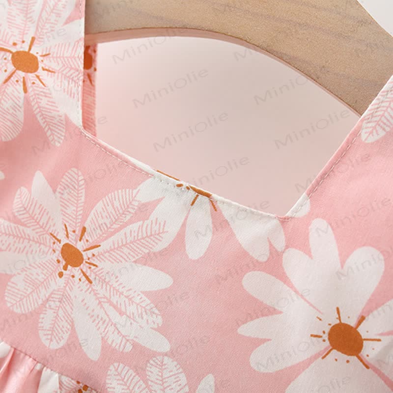 Toddler Baby Girl Daisy Print Bow Puff Sleeve Dress - image 7