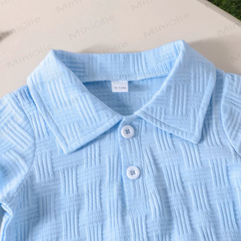 Baby Solid Color Polo Shirt and Shorts 2-piece Set - image 6