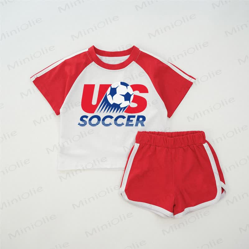 US SOCCER Baby Red T-shirt Set - Red - 2-3T - image 1