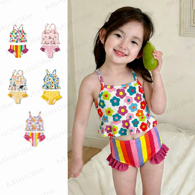 Toddler Girls Floral Ruffle Swimwear Two Piece Set - image 1