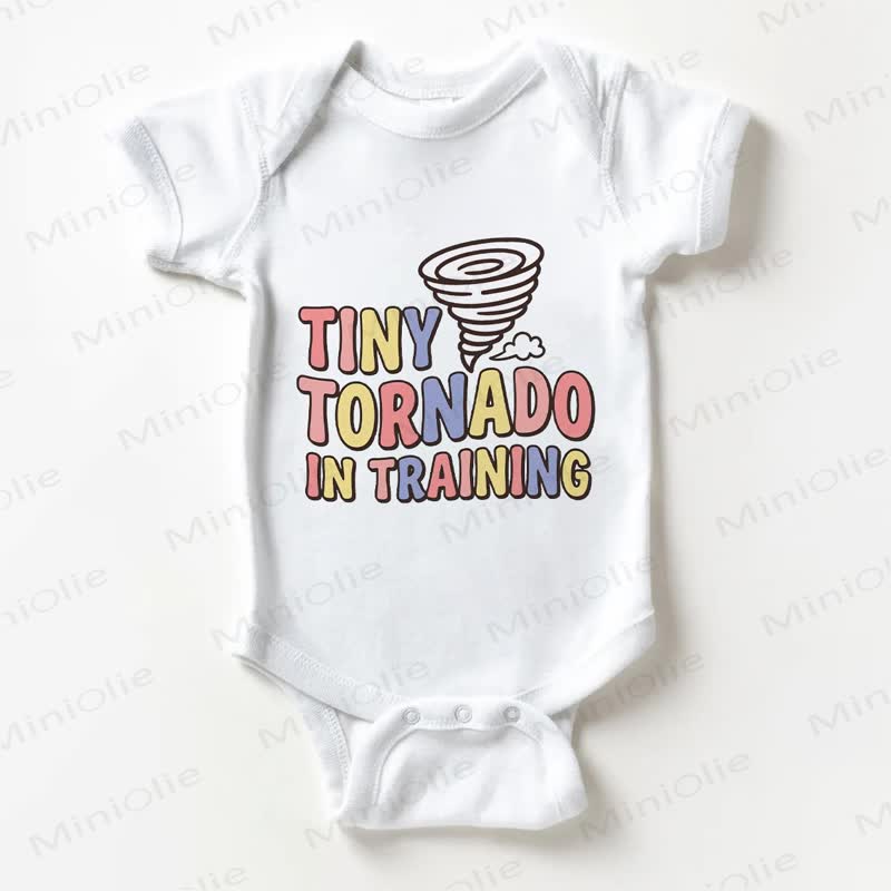 TINY TORNADO INTRAINING Baby Colorful Slogan White Bodysuit - White - 18-24M - image 1