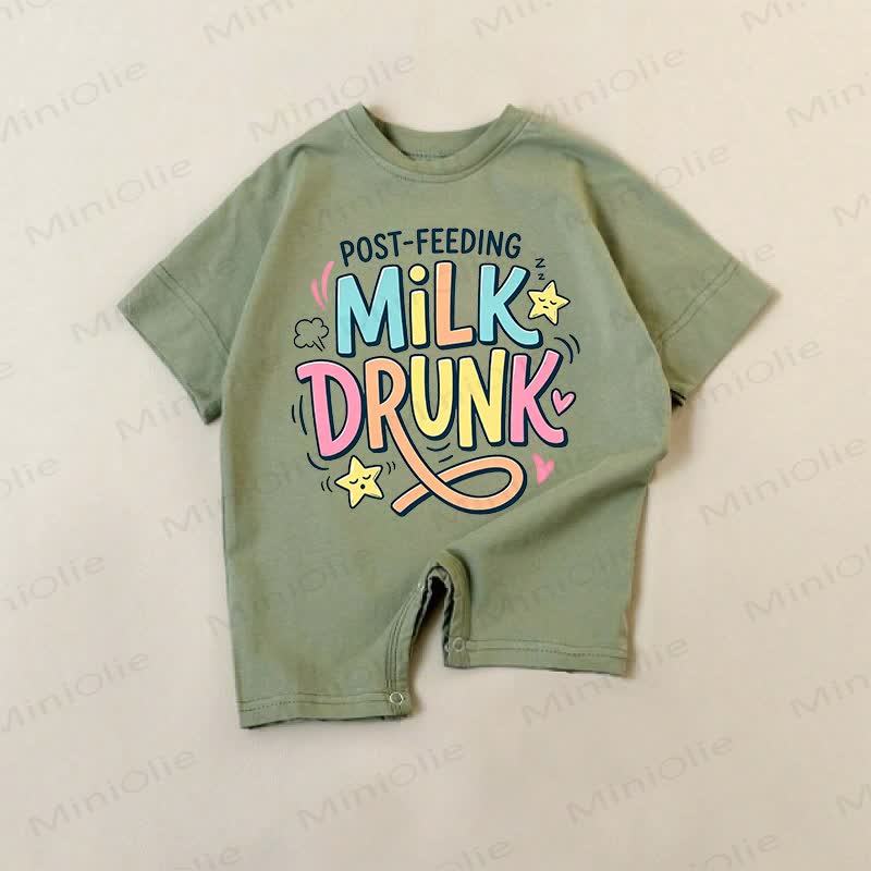 POST-FEEDING MILK DRUNK Baby Green Romper - Green - 18-24M - image 1