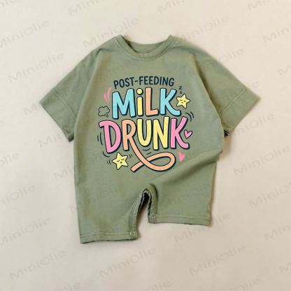 POST-FEEDING MILK DRUNK Baby Green Romper - Green - 18-24M - image 1