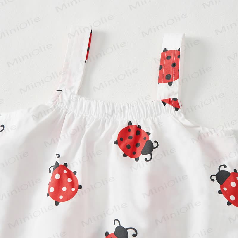 Baby Toddler Ladybug White Top and Shorts 2-piece Set - image 4