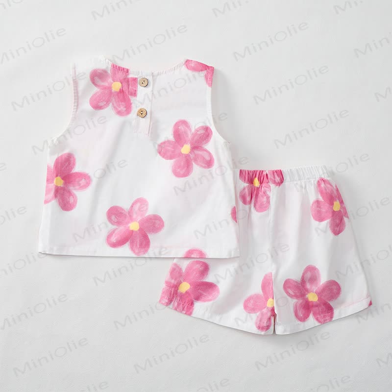 Baby Toddler Flower White Top and Shorts 2-piece Set - image 2