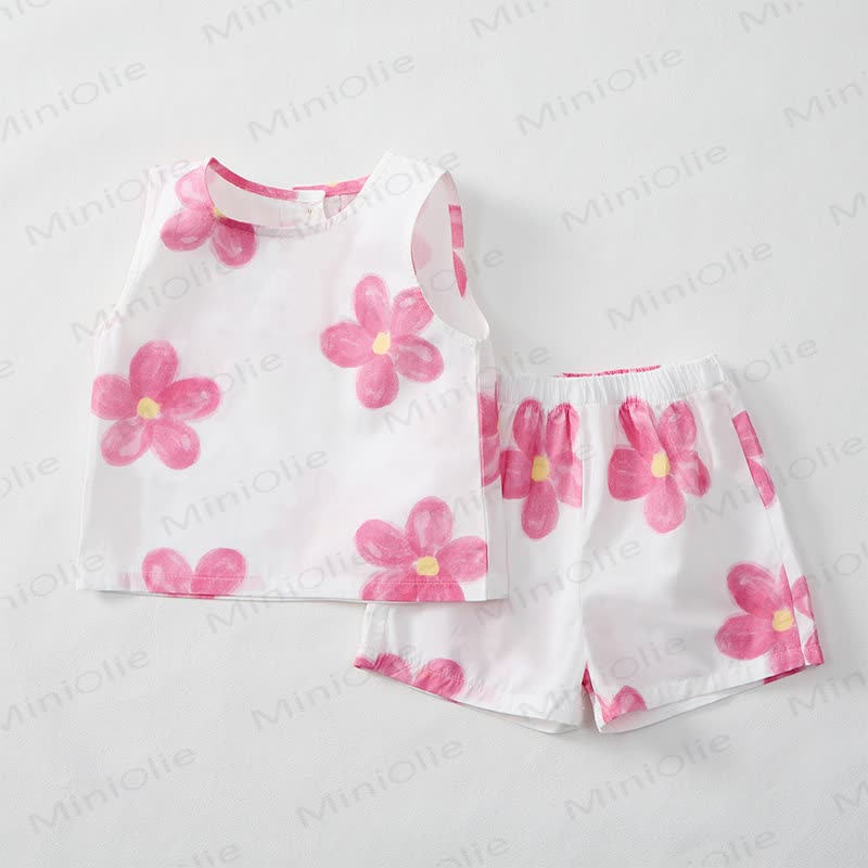 Baby Toddler Flower White Top and Shorts 2-piece Set - image 3