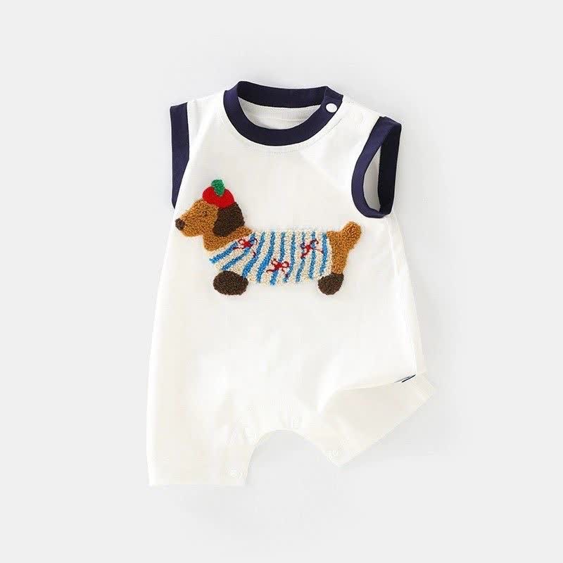 Baby Puppy Applique Sleeveless Bodysuit - White - 18-24M - image 2