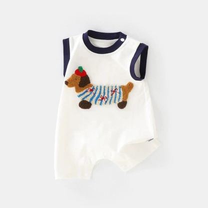 Baby Puppy Applique Sleeveless Bodysuit - White - 18-24M - image 2