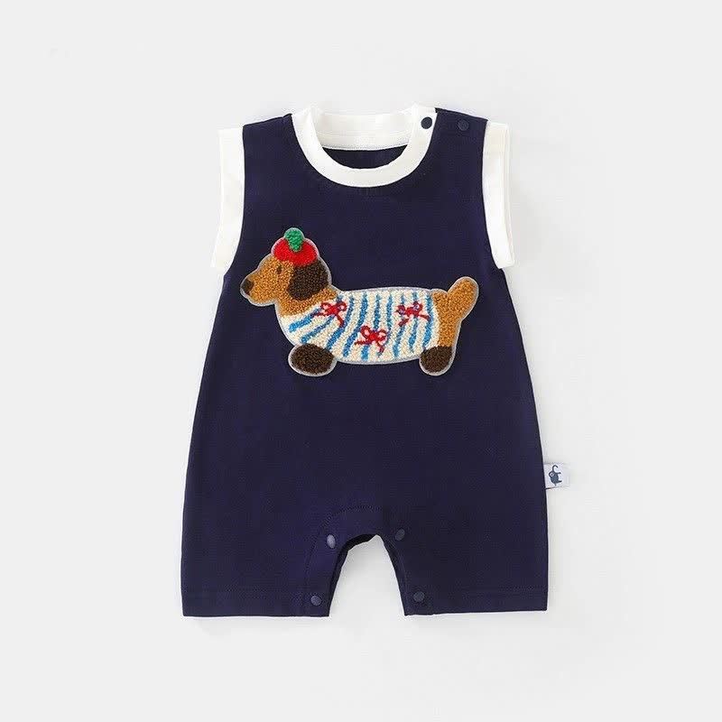 Baby Puppy Applique Sleeveless Bodysuit - image 4