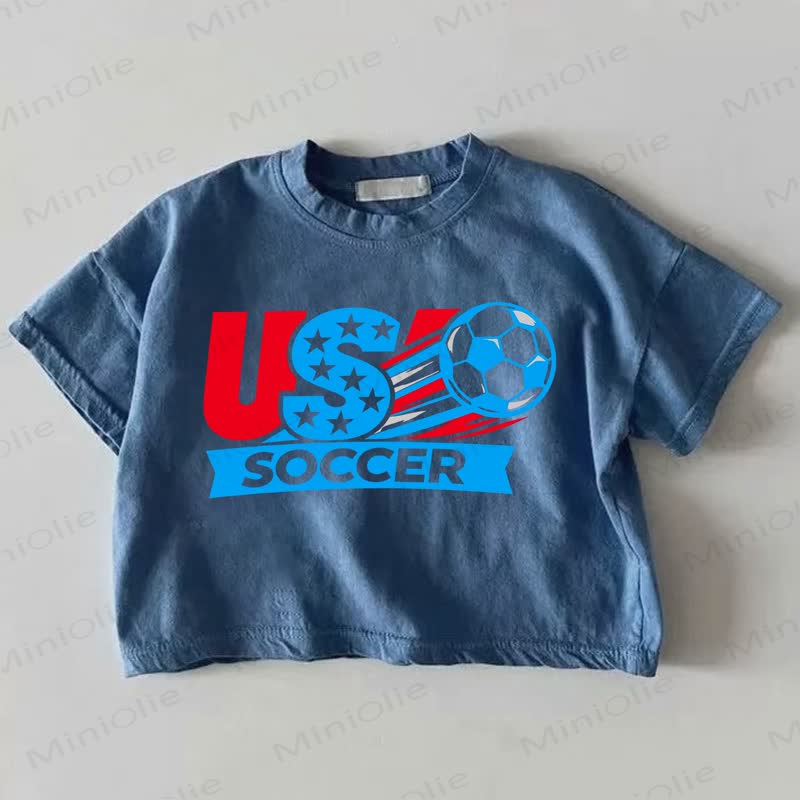 US SOCCER Baby Blue Football Print T-shirt - Blue - 18-24M - image 1