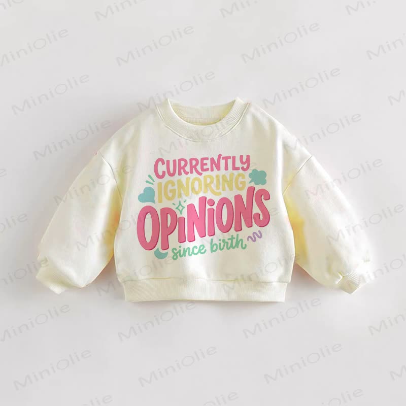CURRENTLY IGNORING OPINIONS Baby Toddler Cream Sweatshirt - Cream - 3-5T - image 1