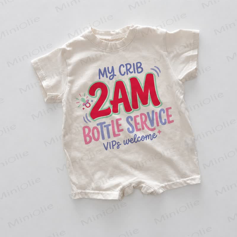 MY CRIB 2AM BOTTLE SERVICE Baby White Print Romper - White - 18-24M - image 1