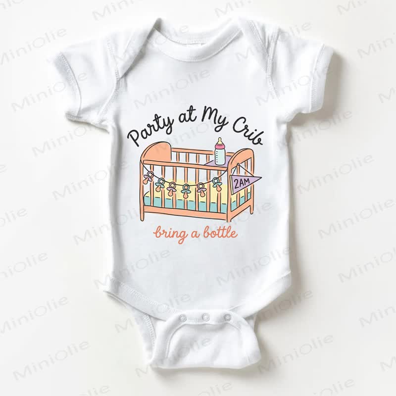 PARTY AT MY GIRL LOVING A BOTTLE Baby White Bodysuit - White - 18-24M - image 1