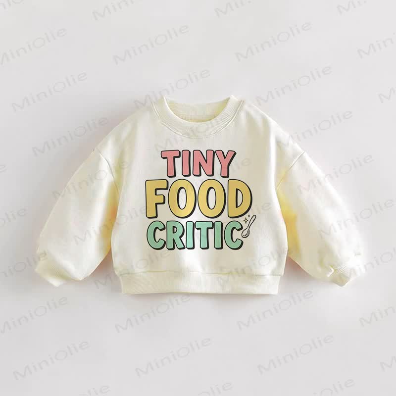 TINY FOOD CRITIC Baby Toddler Spoon Cream Sweatshirt - Cream - 3-5T - image 1