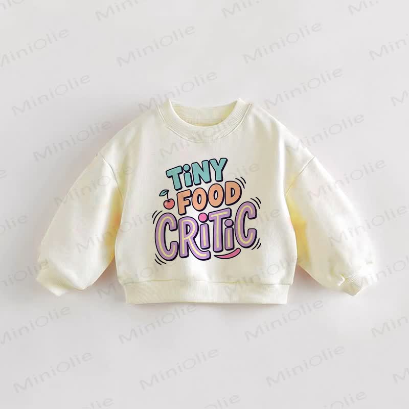 TINY FOOD CRITIC Baby Toddler Cream Sweatshirt - Cream - 3-5T - image 1