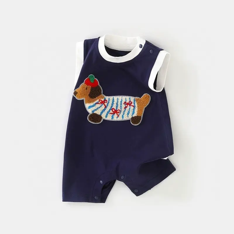 Baby Puppy Applique Sleeveless Bodysuit - Navy - 18-24M - image 3
