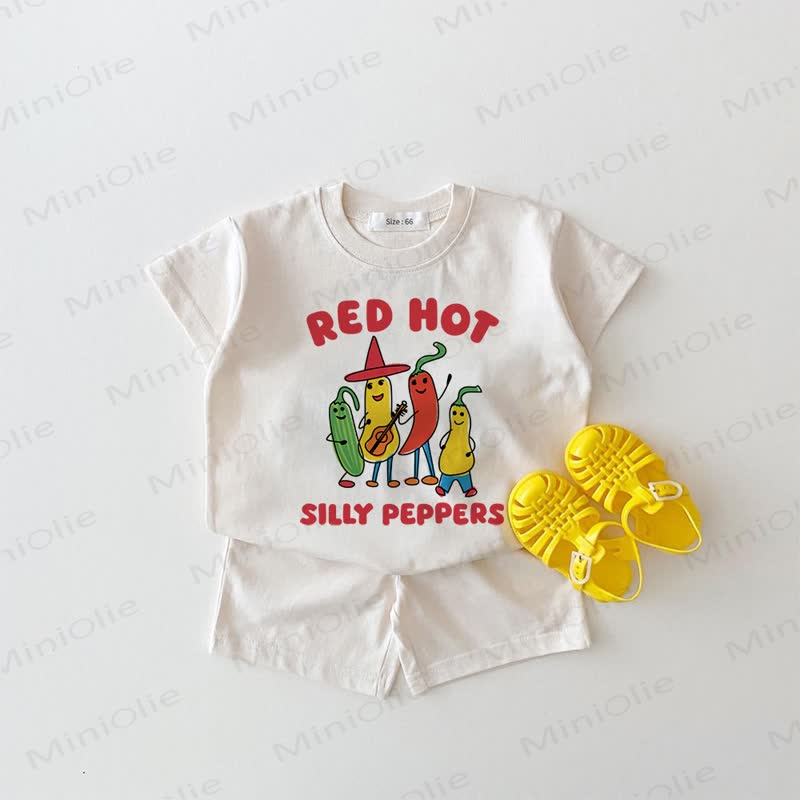 RED HOT SILLY PEPPERS Baby White 2-piece Set - White - 18-24M - image 1