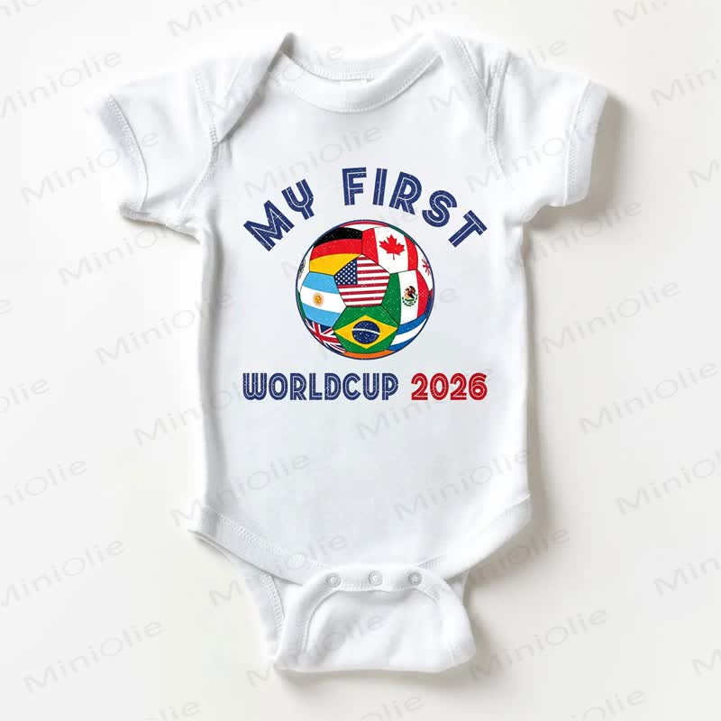 MY FIRST WORLDCUP 2026 Baby Football Print White Bodysuit - White - 18-24M - image 1