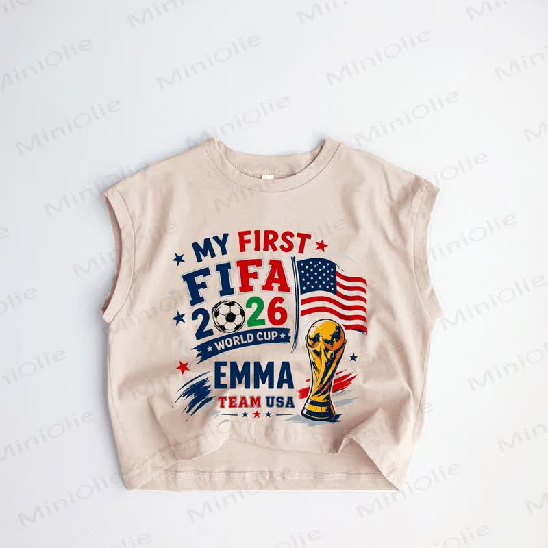 MY FIRST FIFA 2026 WORLD CUP EMMA TEAM USA Baby Toddler Football Khaki Tank Top - Khaki - 3-5T - image 1