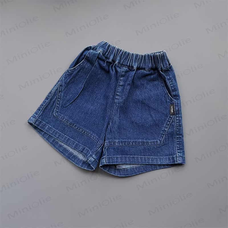 Baby Toddler Check Collar Polo Shirt or Denim Shorts - Navy - 4-5T - image 3