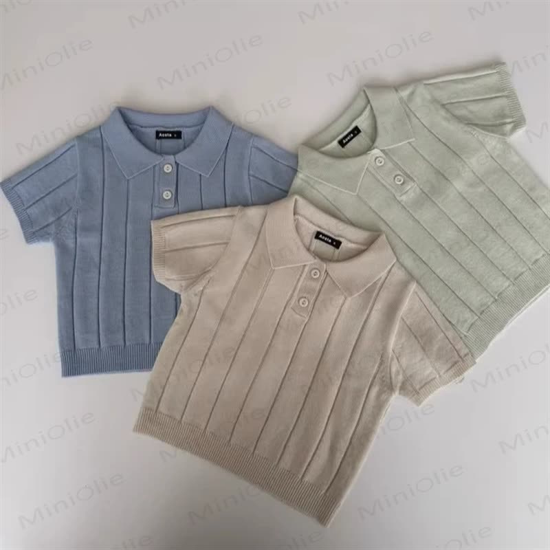 Toddler Girl Classic Ribbed Knit Short Sleeve Polo T-shirt - image 1