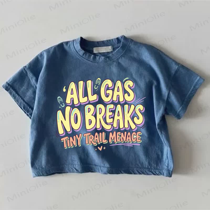 ALL GAS NO BREAKS TINY TRAIL MENACE Baby Blue T-shirt - Blue - 18-24M - image 1
