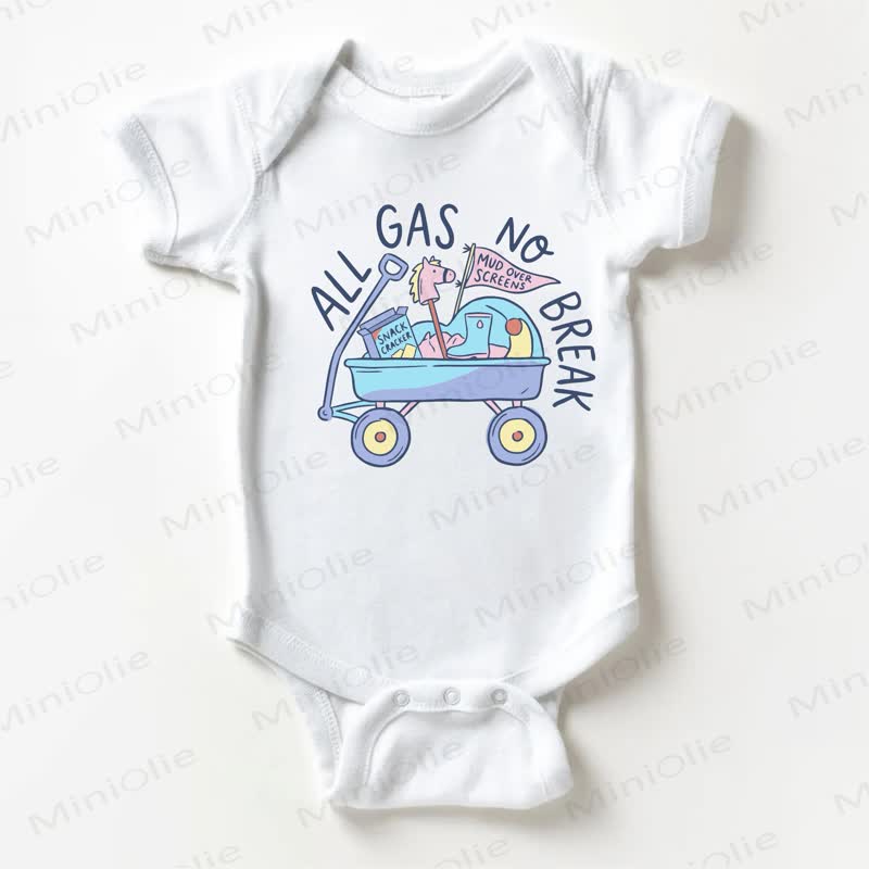 ALL GAS NO BREAK Baby White Bodysuit - White - 18-24M - image 1