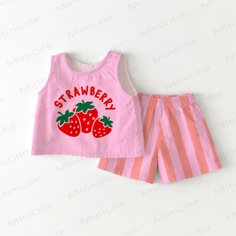 STRAWBERRY Baby Toddler Sleeveless Set - Pink - 3-4T - image 1