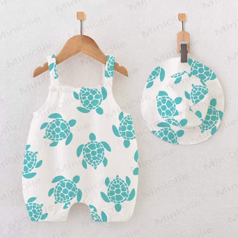 Baby Turtle White Romper with Hat - White - 18-24M - image 1