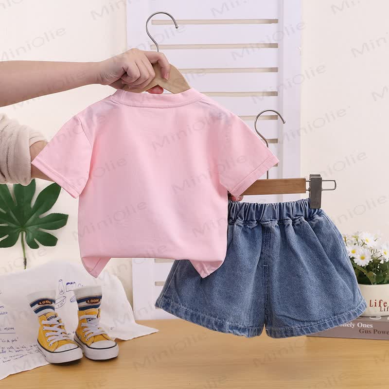 LOVE Girls Heart Denim Sleeveless Set - image 5