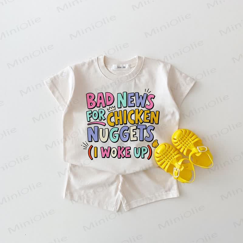 BAD NEWS FOR CHICKEN NUGGETS(I WOKE UP) Baby White 2-piece Set - White - 18-24M - image 1