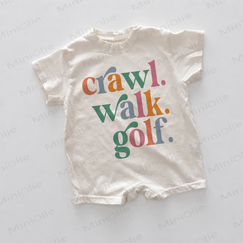 CRAWL. WALK. GOLF. Baby White Slogan Romper - White - 18-24M - image 1