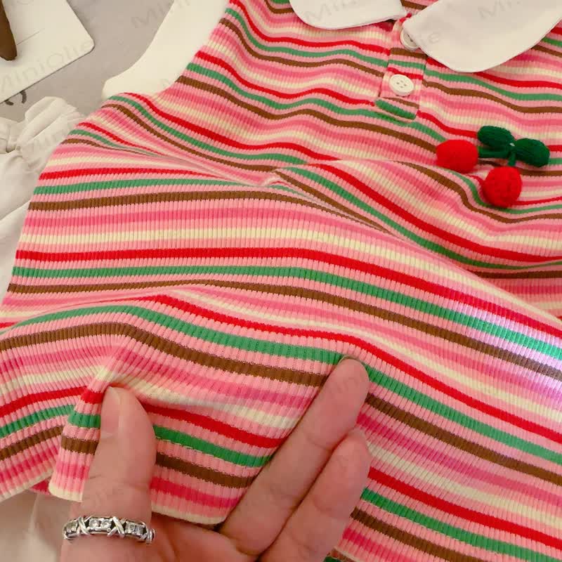 Toddler Girl Stripe Sleeveless Polo Skort Set - image 8