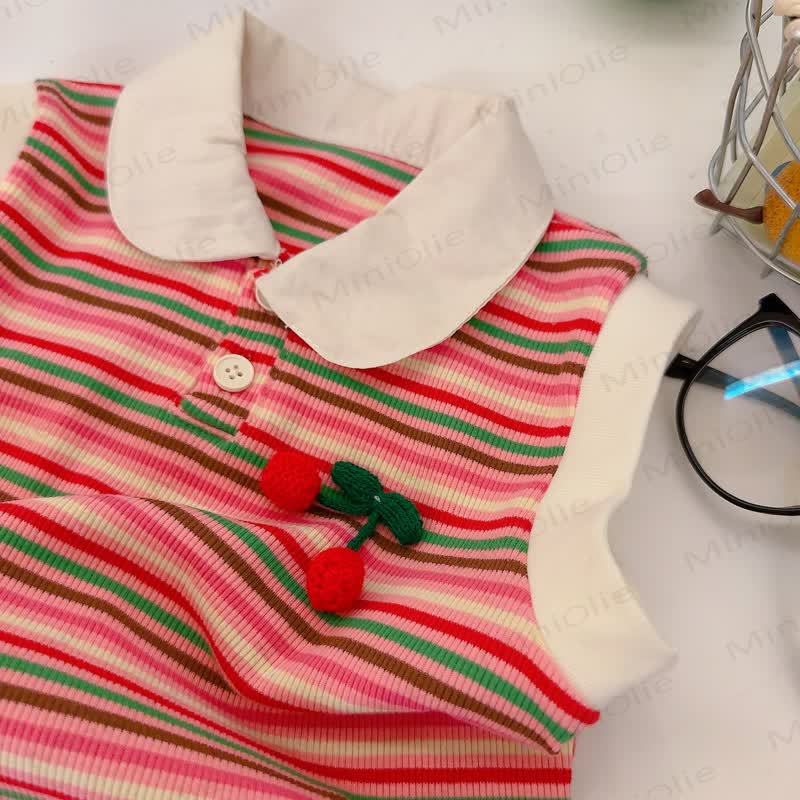Toddler Girl Stripe Sleeveless Polo Skort Set - image 7