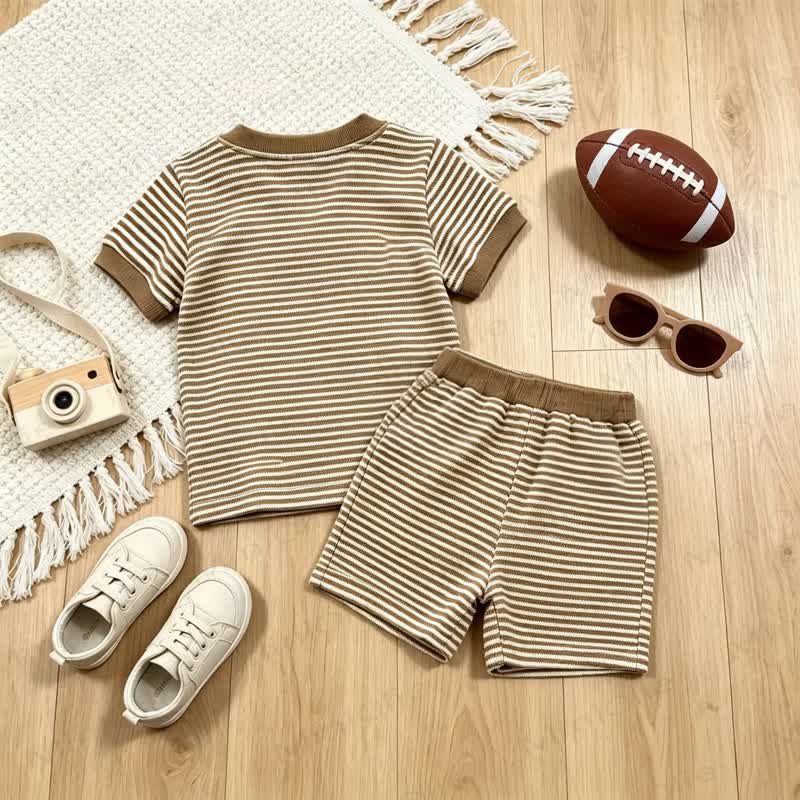 Toddler Boys Rugby Stripe Tee and Shorts 2-piece Set - image 2
