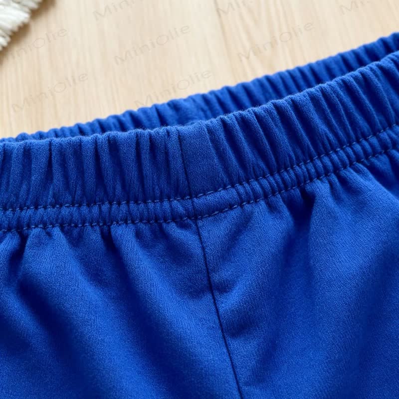 Baby Boys Striped Polo Shirt and Blue Shorts 2-piece Set - image 9
