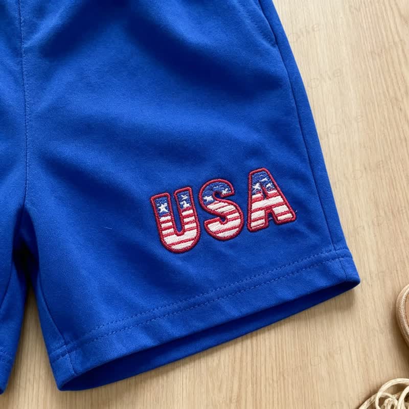 Baby Boys Striped Polo Shirt and Blue Shorts 2-piece Set - image 11