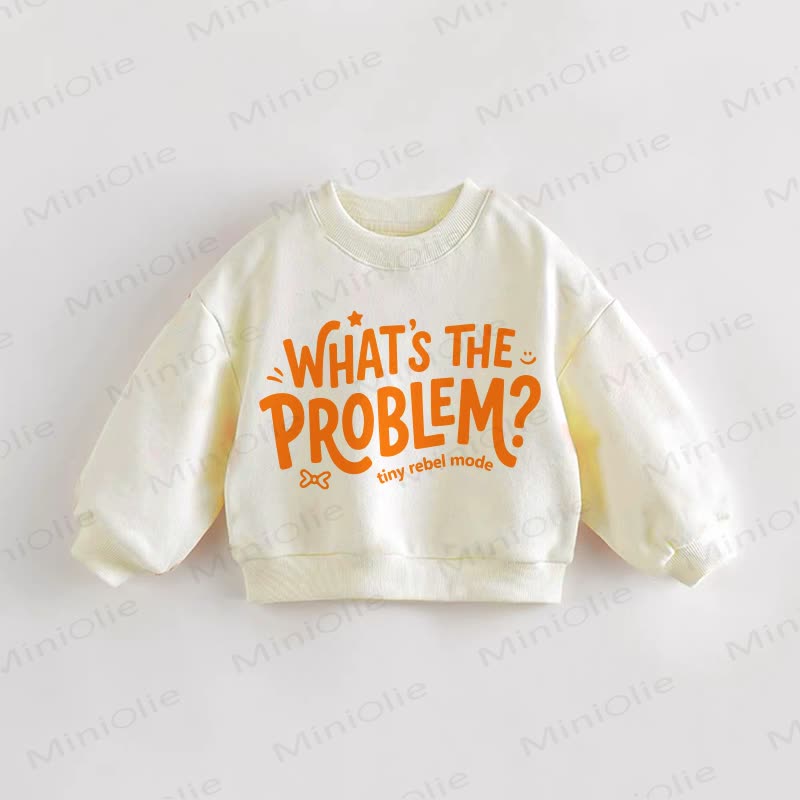 WHAT'S THE PROBLEM TINY REBEL MODE BABY Baby Toddler Cream Sweatshirt - Cream - 3-5T - image 1