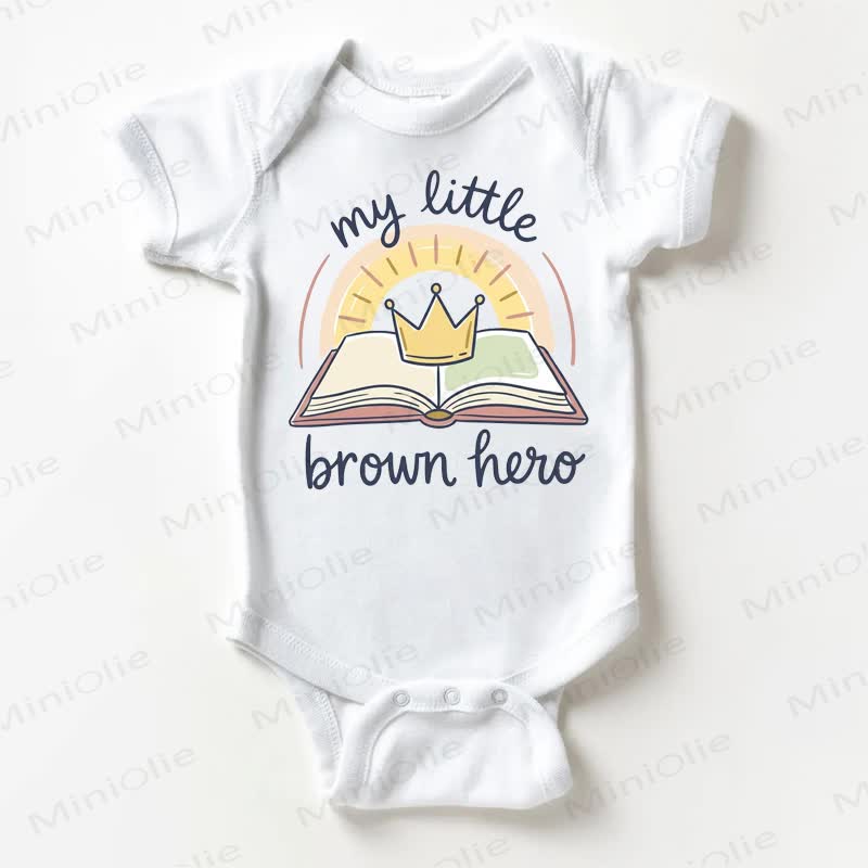 MY LITTLE BROWN HERO Baby White Bodysuit - White - 18-24M - image 1
