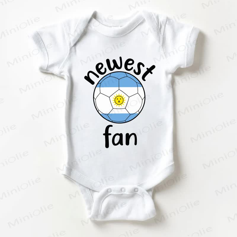 NEWEST FAN Baby Football White Bodysuit - White - 18-24M - image 1