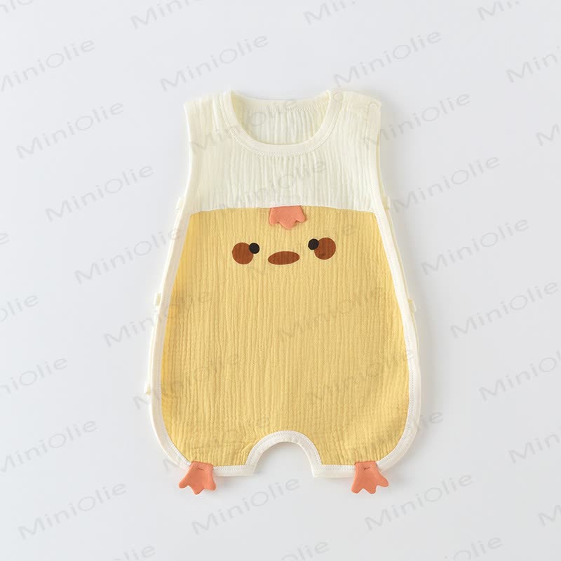 Baby Little Chick Gauze Sleeveless Romper - Yellow - 18-24M - image 1