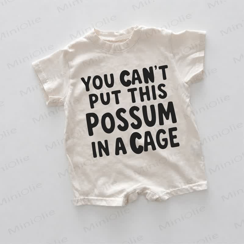 YOU CAN'T PUT THIS POSSUM IN A CAGE Baby White Slogan Romper - White - 18-24M - image 1
