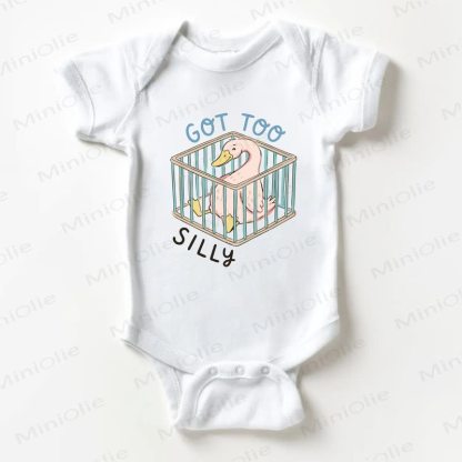 GOT TOO SILLY Baby Goose Print White Bodysuit - White - 18-24M - image 1