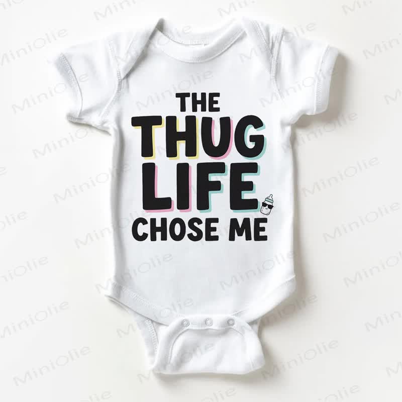 THE THUG LIFE CHOSE ME Baby White Bottle Bodysuit - White - 18-24M - image 1